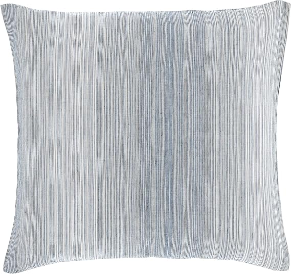Pine Cone Hill Sterling Stripe Linen Blue Sham, Standard Size, Blue Stripe Pattern