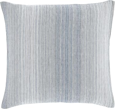 Pine Cone Hill Sterling Stripe Linen Blue Sham, Standard Size, Blue Stripe Pattern