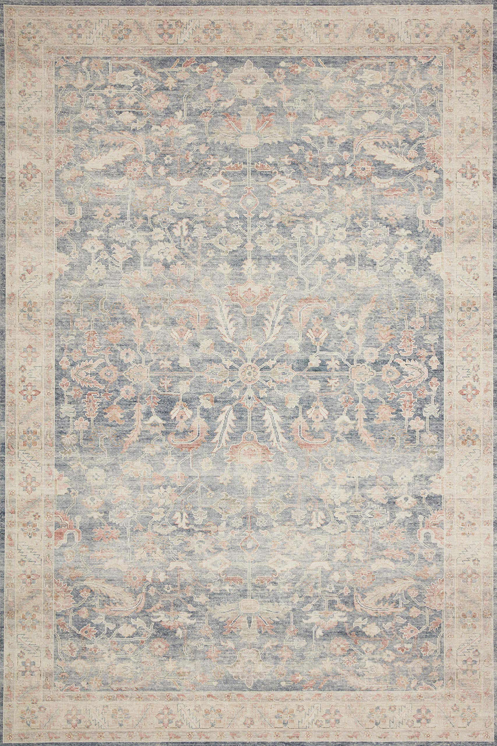 Loloi II Hathaway Collection HTH-02 Denim / Multi, Traditional Accent Rug, 3'-6" x 5'-6"