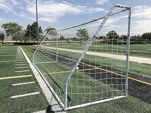 Miniatura 3 de PASS Premier 18.5 x 6.5 pies. Portería de fútbol oficial de acero reglamentaria juvenil. Marco de acero de 2 pulgadas de diámetro con red duradera