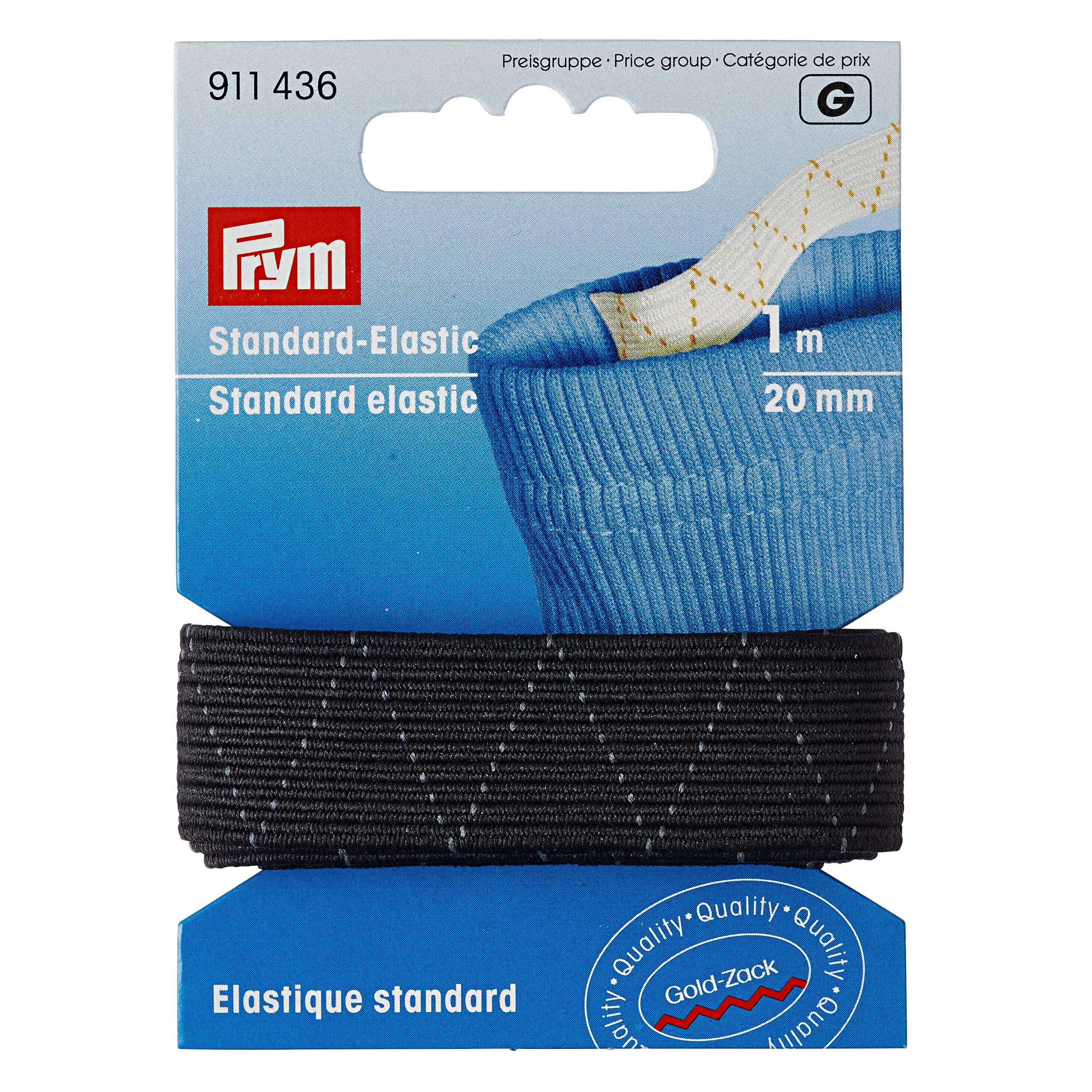 Prym Nastro Elastico Morbido Per Cucito | Larghezza 20mm, Lunghezza 1 Metro | Colore Nero