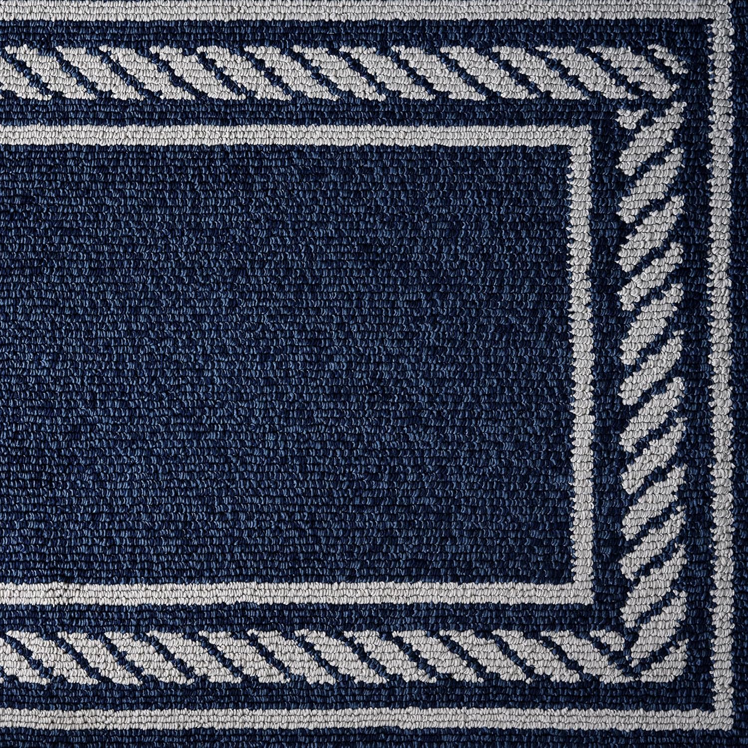 Nautica – Runner Rug | Indoor Runners for Hallways and Entry Rugs| Non-Slip and Non-Skid Entry and Kitchen Door Mat| Machine Washable Entryway Carpet Rugs | 2'2" x 3'9" | Rope Border Denim
