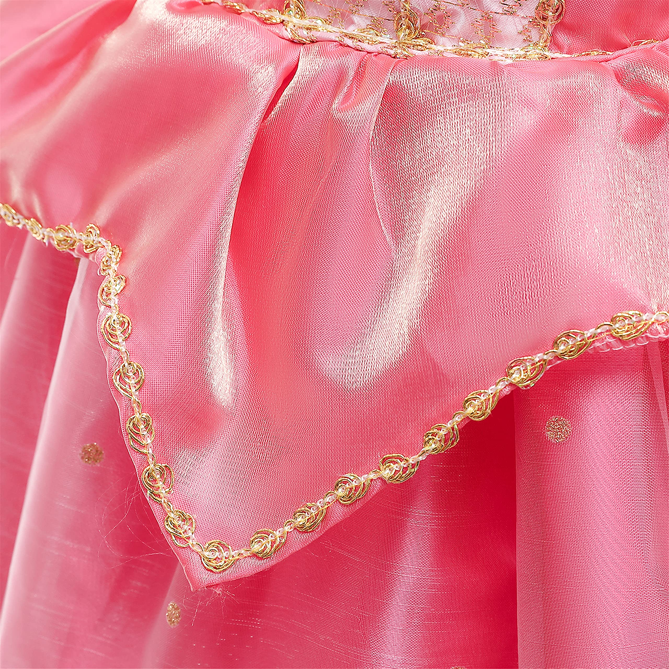 YOSICIL Ragazze Aurora Costume Vestito Bambina bella Addormentata vestirsi la Festa Invernale Carnevale Costumi Halloween Cosplay Natale Cerimonia Compleanno Abiti(Accessori)