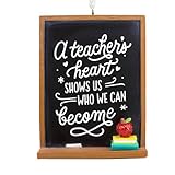 Hallmark A Teacher's Heart Blackboard Christmas Ornament, Back to School Ornament for Tree