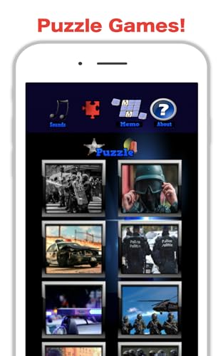 Jogos de polícia para crianças grátis: carro de polícia, jogo de polícia, sons de sirene, quebra-cab