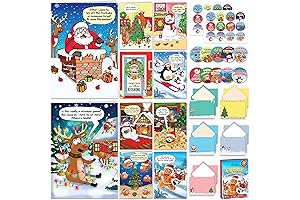 Decorably 20 Pack Funny Christmas Cards Box Set, Clearance