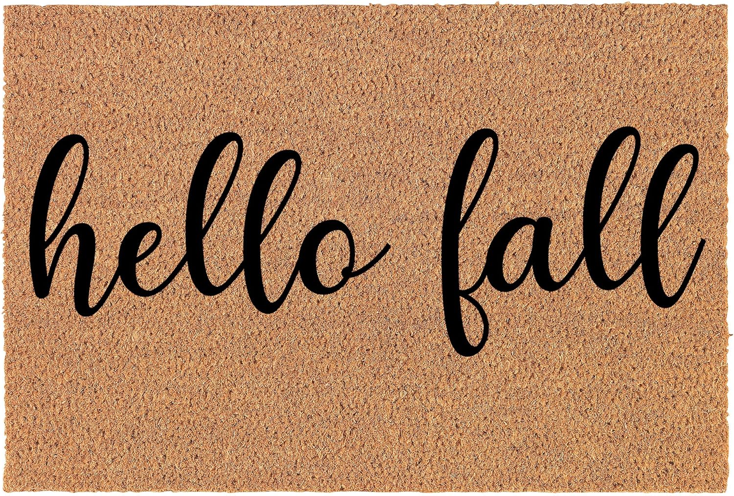MIP Brand Doormat Natural Coco Coir Door Mat Hello Fall (30" x 18")
