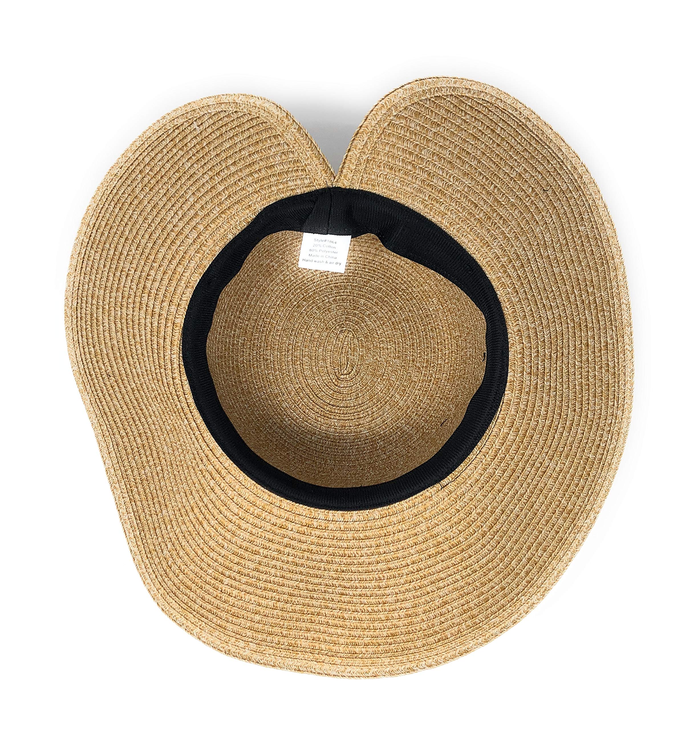Nickanny's Cappello da Spiaggia a Tesa Larga modellabile UPF 50 con Fiocco