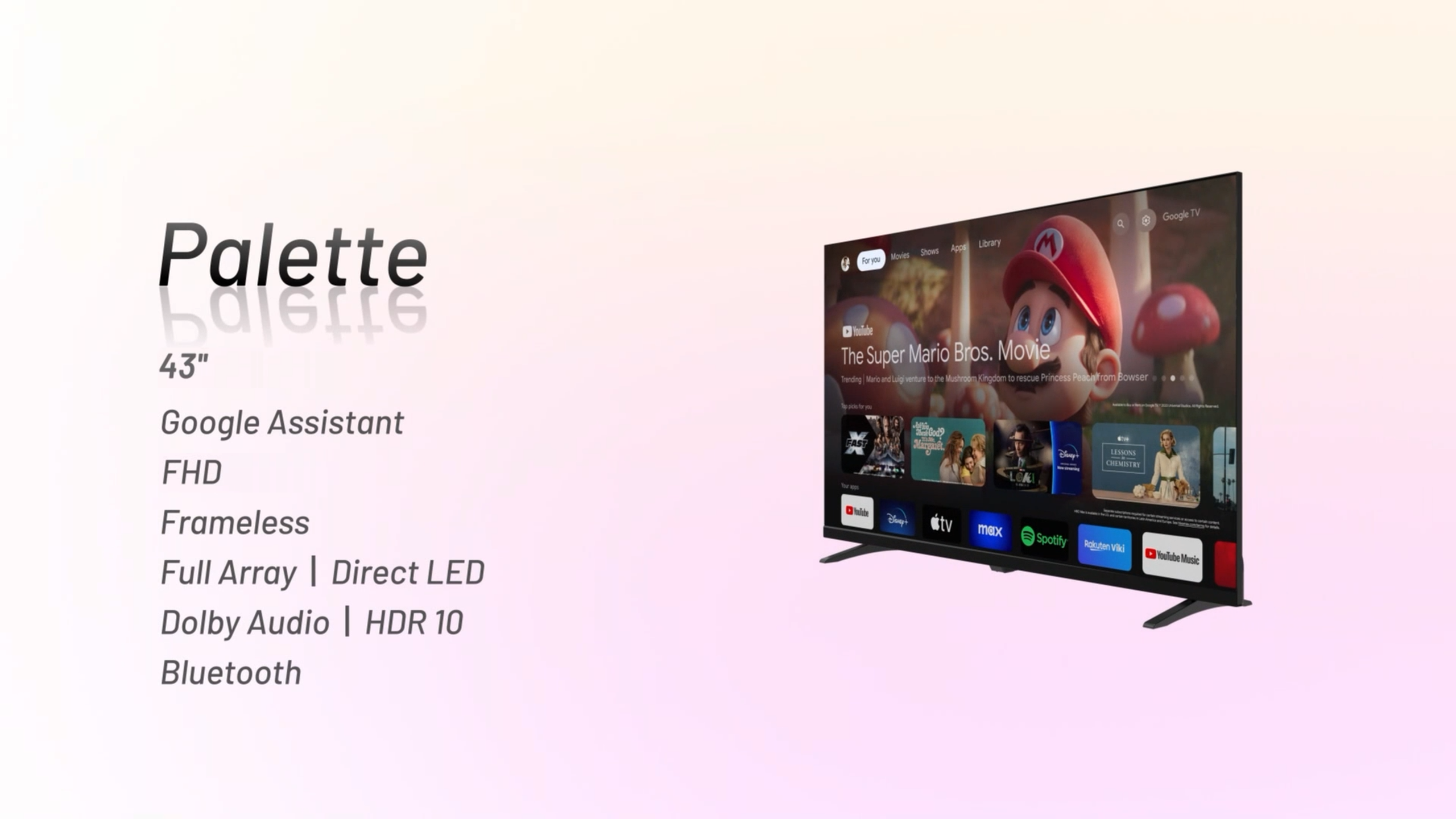 Amazon | FPD チューナーレス テレビ 43インチ, 1080P FHD HDR10