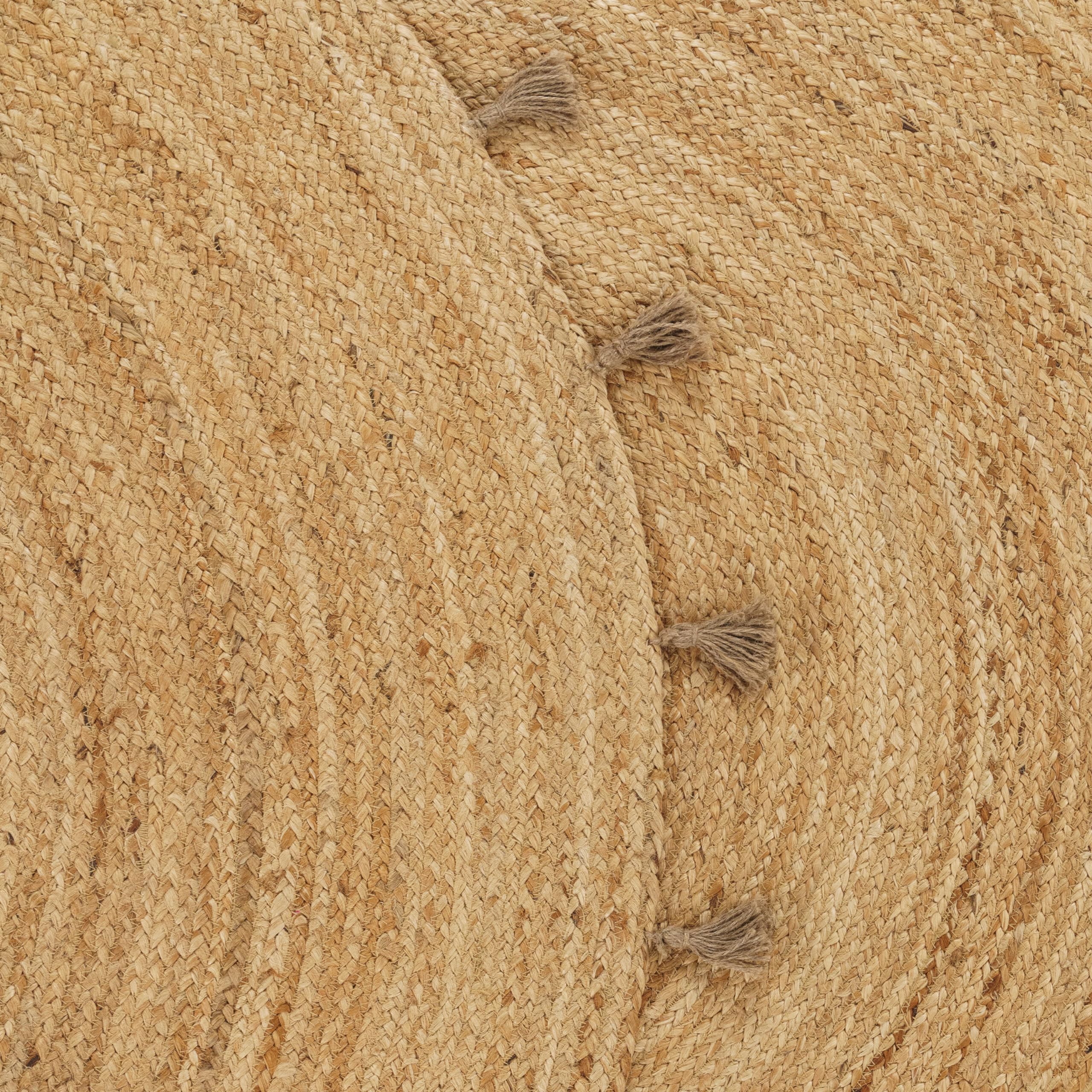 Jute vloerkleed Fair - Rond zwart |Haal de warmte in huis |Natuurlijk