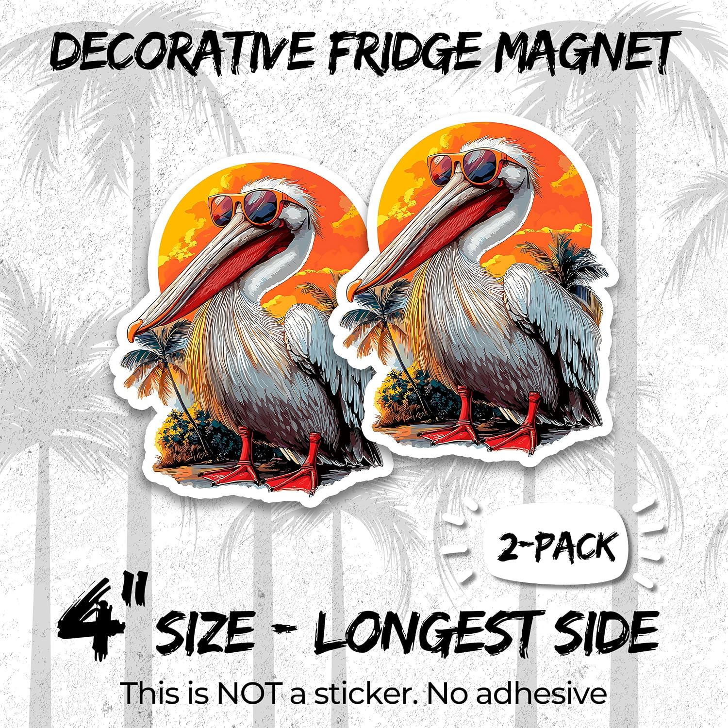 Pelican Fridge Magnet 4 Inch 2-Pack Vinyl image 2