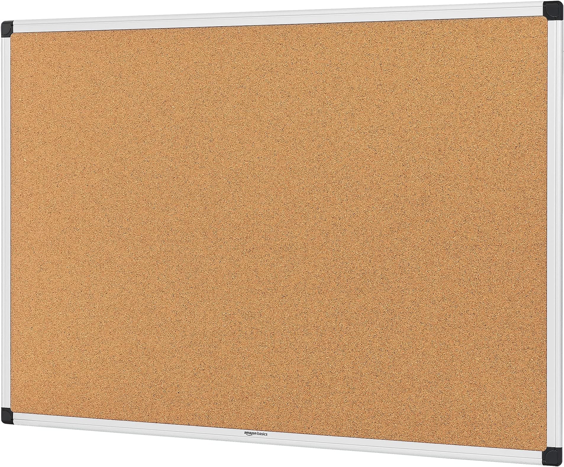 Amazon Basics Rectangular Aluminum Frame Cork Notice Board