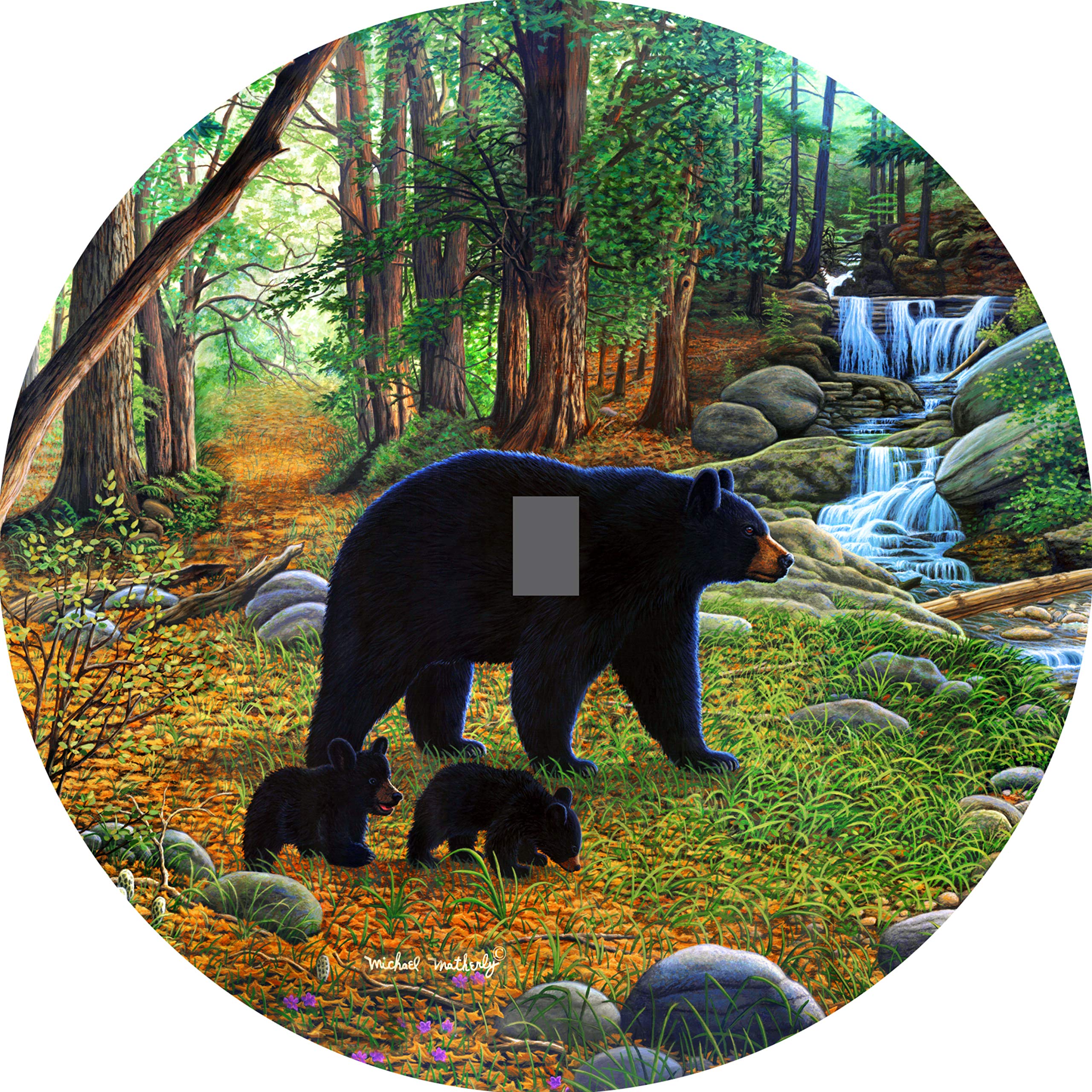 Buy Early Morning Black Bear & Cubs Spare Tire Cover with Back UP