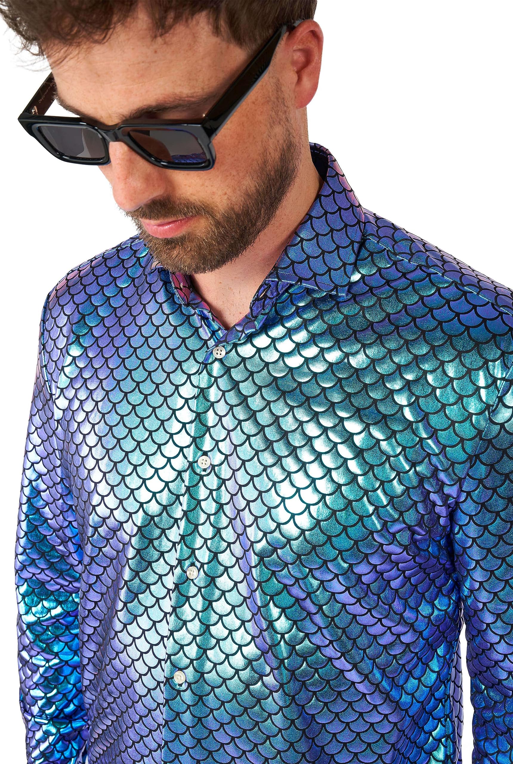 OppoSuits Herren-Hemd – Party-Hemd – Karnevals- und Festival-Outfit – inklusive 1 Button-up-Hemd