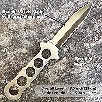 Vista 3 de Diximus Dive Knife – Scuba Diving Knife with Sheath and Leg Strap – Thigh Knife – Stainless Steel Fixed Blade Knife – Hunting Knives – Survival and