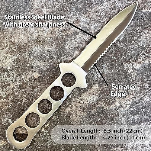 Miniatura 3 de Diximus Dive Knife – Scuba Diving Knife with Sheath and Leg Strap – Thigh Knife – Stainless Steel Fixed Blade Knife – Hunting Knives – Survival and