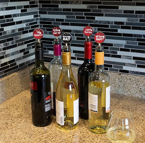 Miniatura 3 de Divertidos tapones de vino para regalos de vino juego de 5 tapones de botella para mujeres y hombres regalo perfecto para bebidas