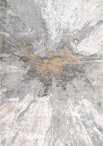 Miniatura 6 de nuLOOM alfombra para corredor Cyn Abstract dorada de 2 pies 8 pulgadas x 8 pies