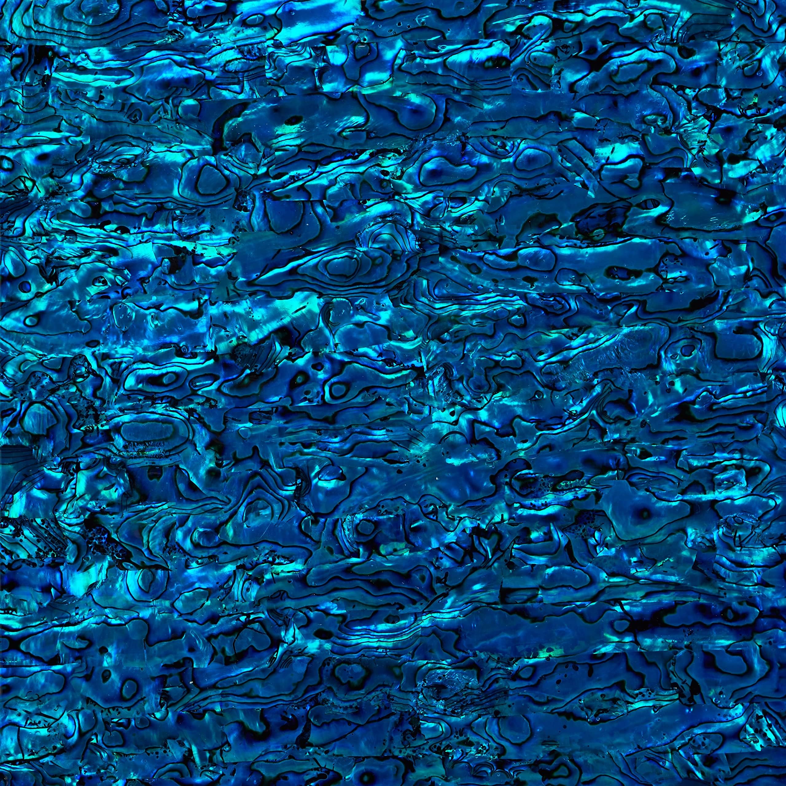 Abalone Inlay Veneer for DIY or Professional Inlay Embellishments - Sustainable New Zealand Paua Blue Sapphire- With 3M Double Sided Tape Backing - 9.45"X2.75"