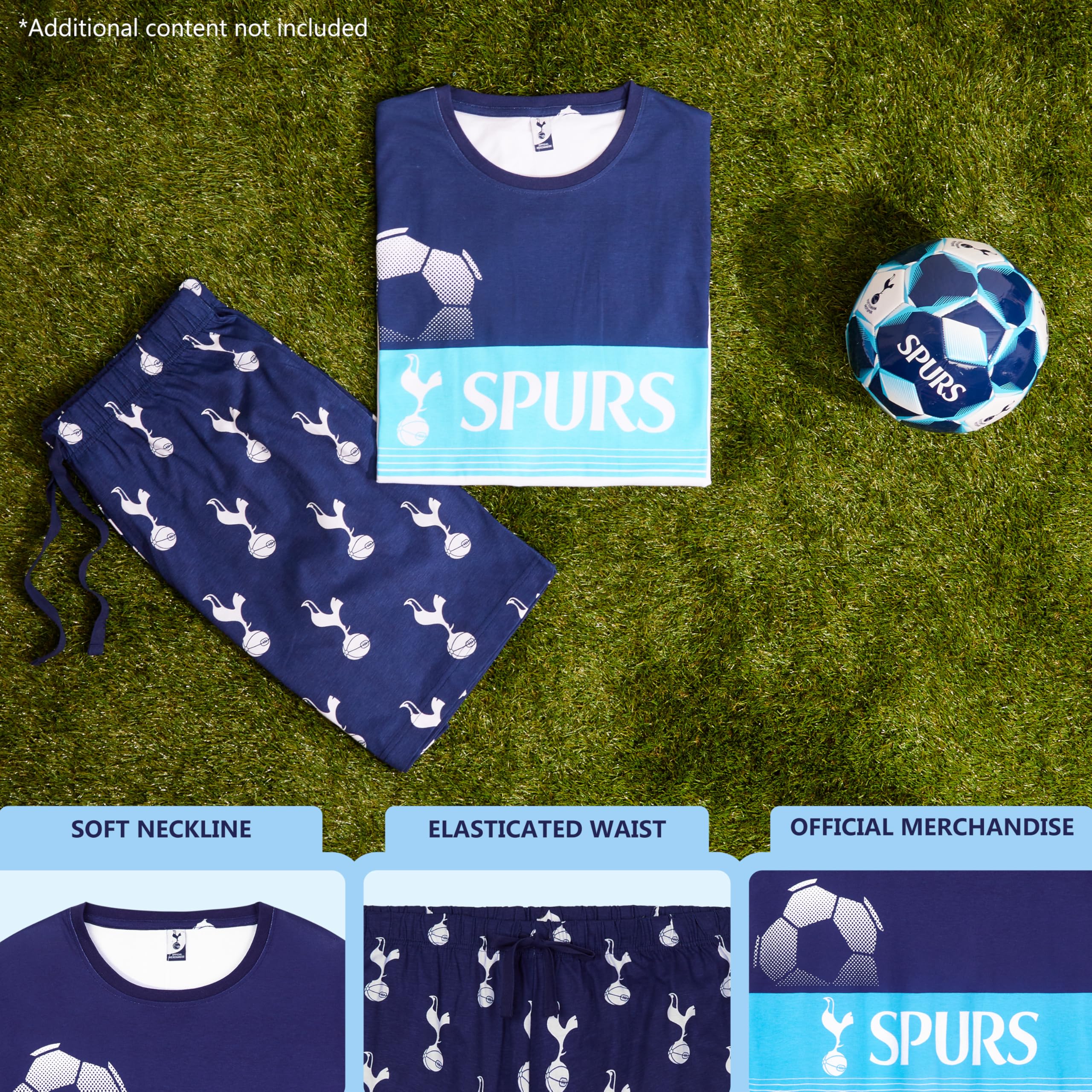 Tottenham Hotspur F.C. Zestaw męskich krótkich piżam, bawełniana odzież wypoczynkowa - prezenty ostrogi