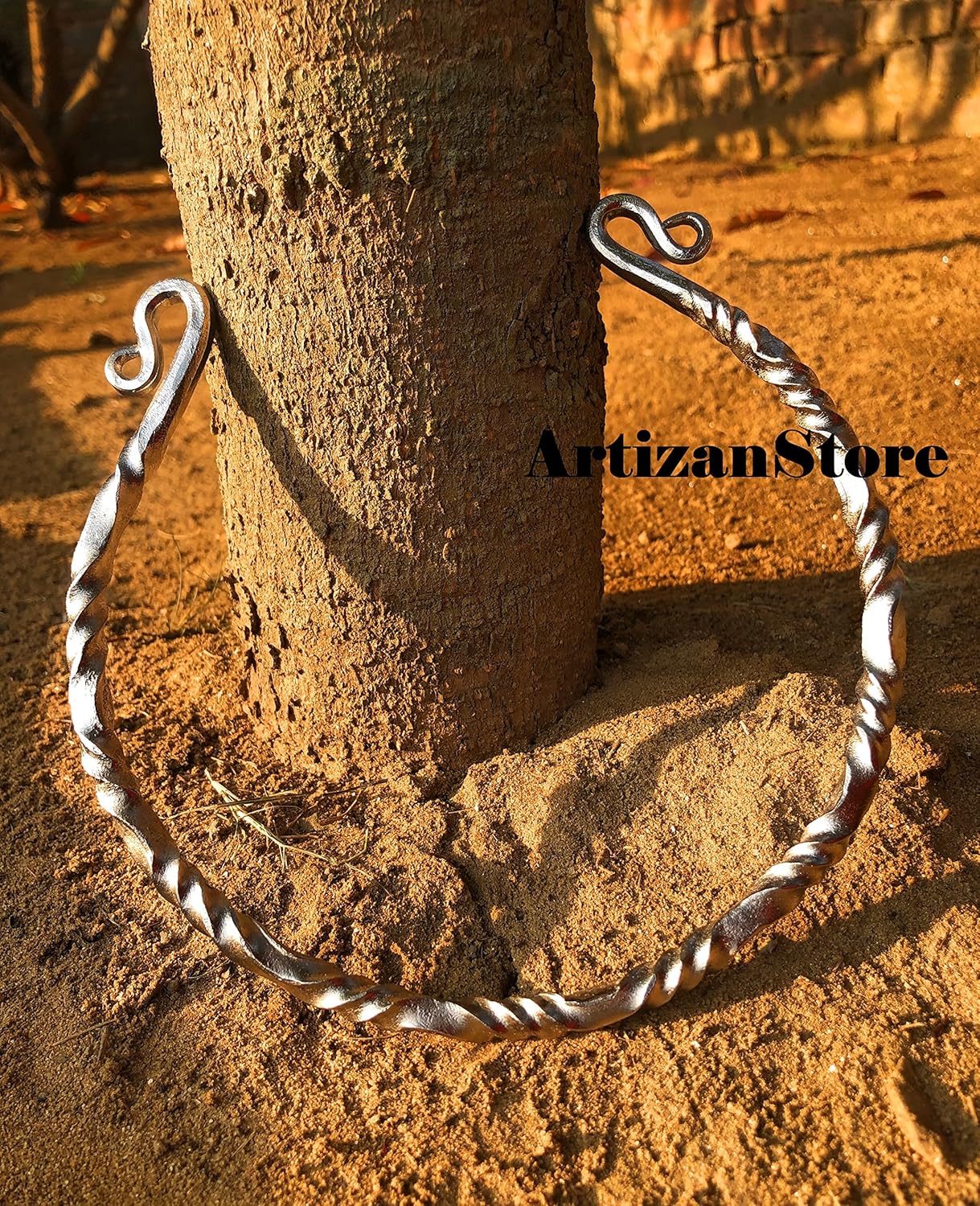 ARTIZANSTORE Forged Iron Torc | Handmade Viking Jewelry | Unisex Nordic Necklace | Costume Reenactment LARP - Image 7