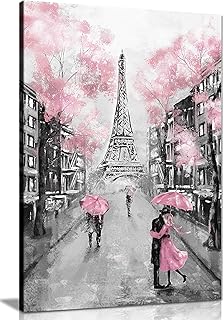 Panther Print, Leinwand-Kunst, gerahmte Drucke für Wohnzimmer und Schlafzimmer, Rosa, Schwarz und Weiß, Paris-Bilder für Wand, Druck für besondere Anlässe (91,4 x 61 cm)