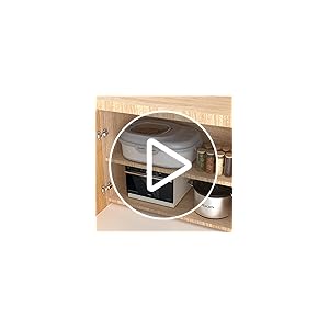 HBlife Collapsible Airtight Pet Food Storage Container, 20 Lb Rice Dispenser with Rolling Wheel Measuring Scoop and Measuring Cup, Small Sealed Dog and Cat Food Bin, Grey