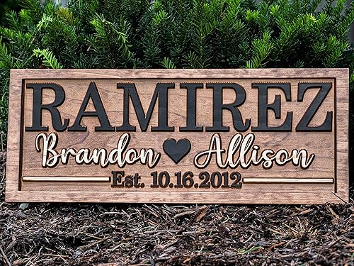 Miniatura 2 de Bridal Shower Gift | Personalized Wedding Gift Last Name Established Sign | Anniversary | Engagement Gifts | Valentines Day Gift | Wood Wedding Sign