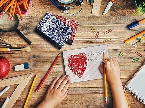 Miniatura 5 de Better Office Products Mini libros de composición, paquete de 24, 4.5 x 3.25 pulgadas, 80 hojas, rayas estrechas, cubiertas de mármol en rojo, azul,