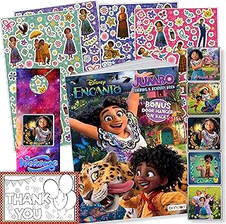 Encanto Sticker Activity Set - Bundle Includes Encanto Stickers, Encanto Sticker Book, Encanto Coloring Book, Encanto Door Hanger Craft, and Thank You Postcard Craft (Encanto Coloring Set)
