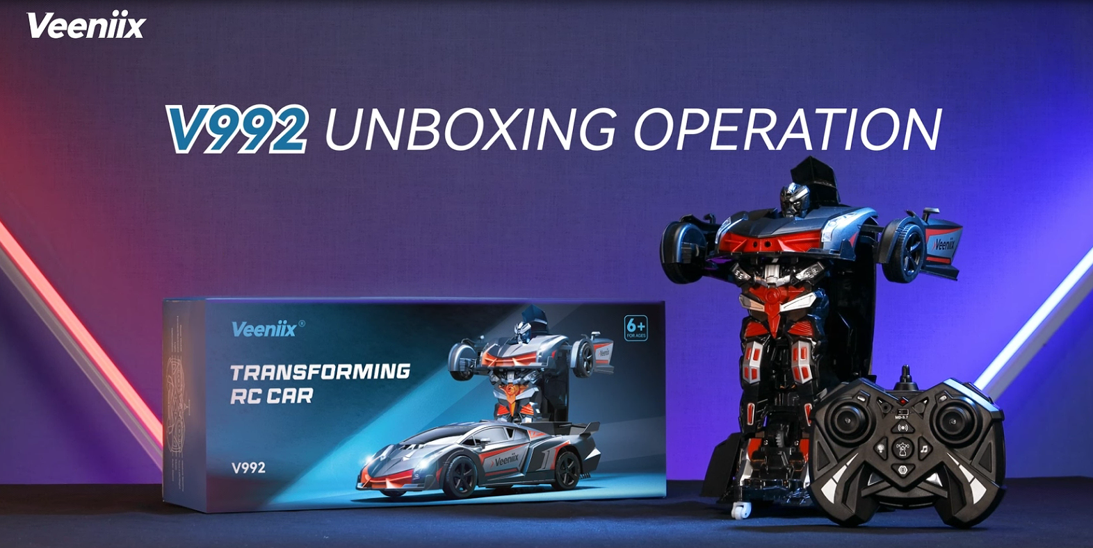 Watch Veeniix V992 Transform Robot RC Car Unboxing Opertation on