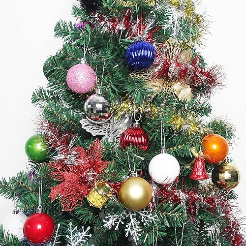 Miniatura 6 de Adornos de bolas de Navidad, 5 acabados, bolas de Navidad decorativas, celebraciones, bodas, decoraciones de fiesta, 25 bolas colgantes para árbol