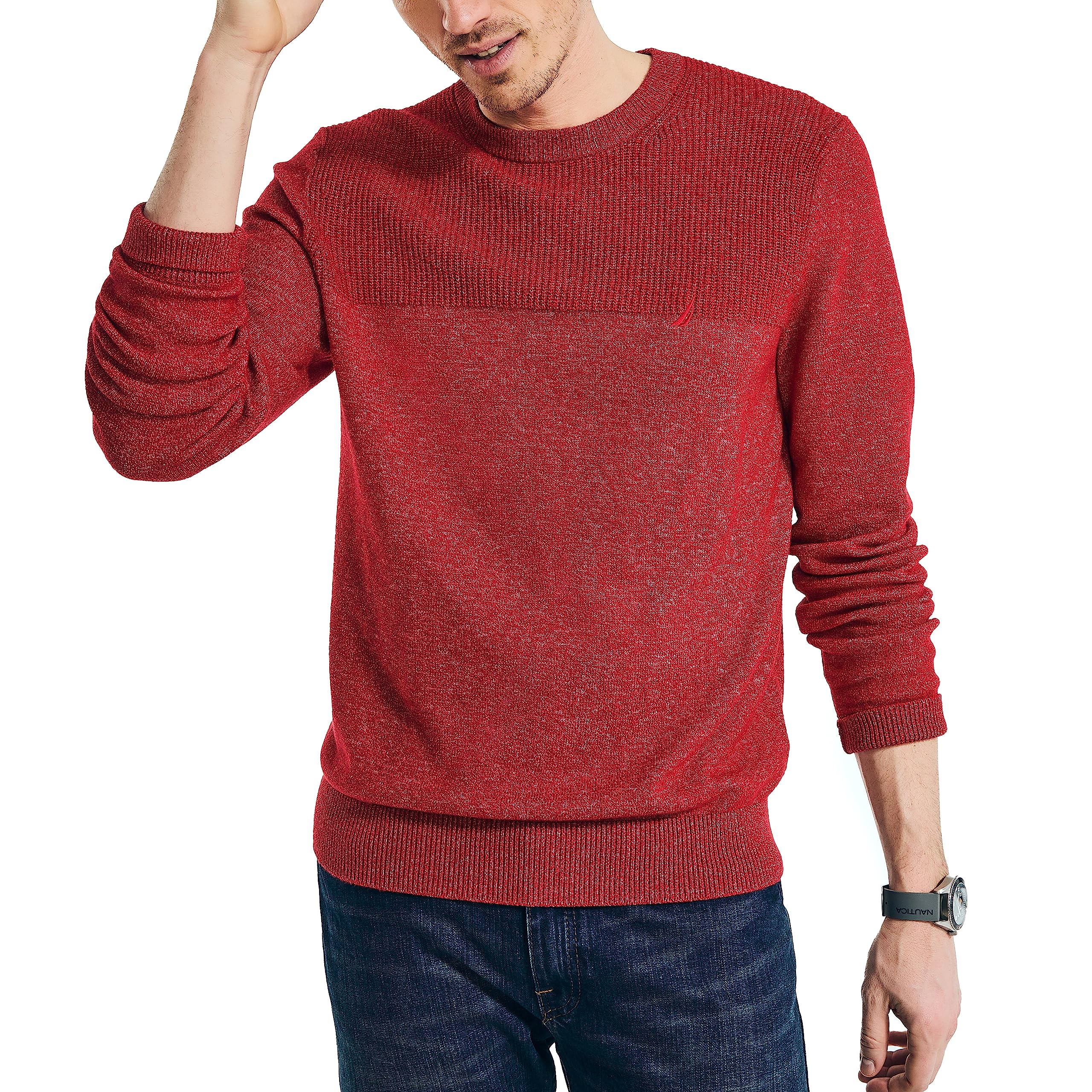 NauticaMen's Sustainably Crafted Textured Crewneck Sweater