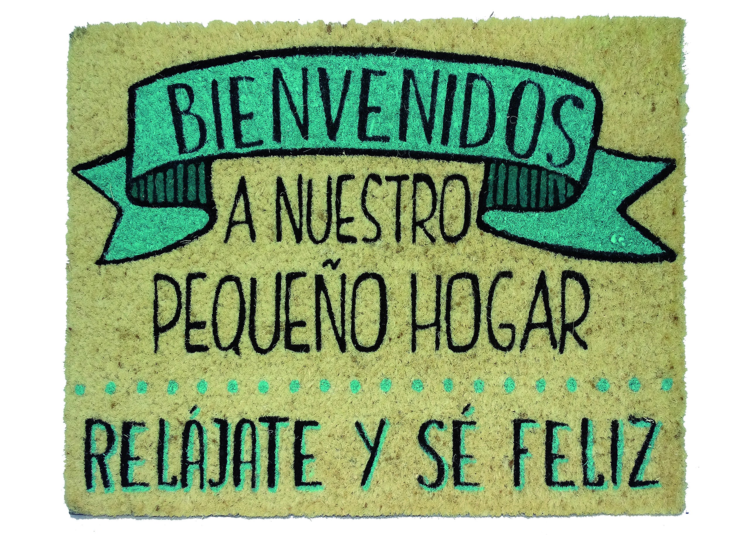 koko doormats Felpudo Entrada casa Originales - Fibra de Coco y PVC - Felpudo Exterior Bienvenidos a Nuestro pequeño Hogar, 40x60 cm - Alfombra Puerta Entrada casa - Felpudos Originales y Divertidos