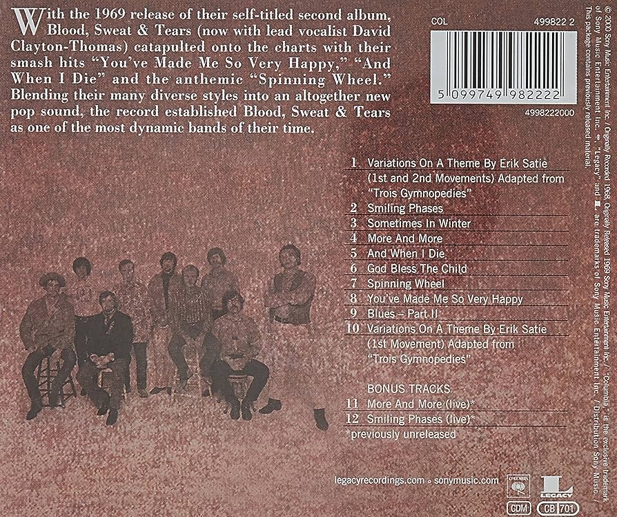 洋楽 4th Down - Blood, Sweat&Tears Amazon.com: Blood, Sweat & Tears: CDs & Vinyl