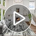 5x7 Area Rugs Washable Rug: Modern Abstract Living Room Rug Soft Anti-Skid Thin Carpet Indoor Floor Non-Shedding Carpets for Bedroom Dining Room Farmhouse Nursery Home Office Black Grey Gold