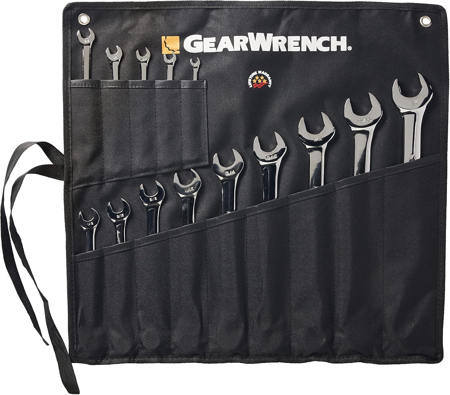 GearWrench 81924 Full Polish Combination NonRatcheting Wrench Set SAE