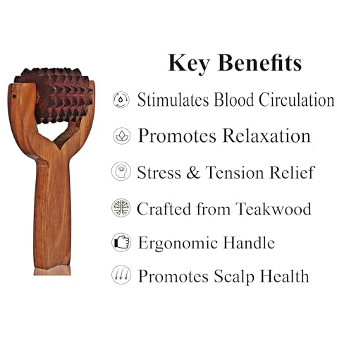 Image of Flavoma Balyantra Wooden Roller Massager For Scalp | Acupressure Roller Massage | Head Massager For Hair Growth | Manual Head Massager | Promotes Hair Growth | Dandruff Removal
