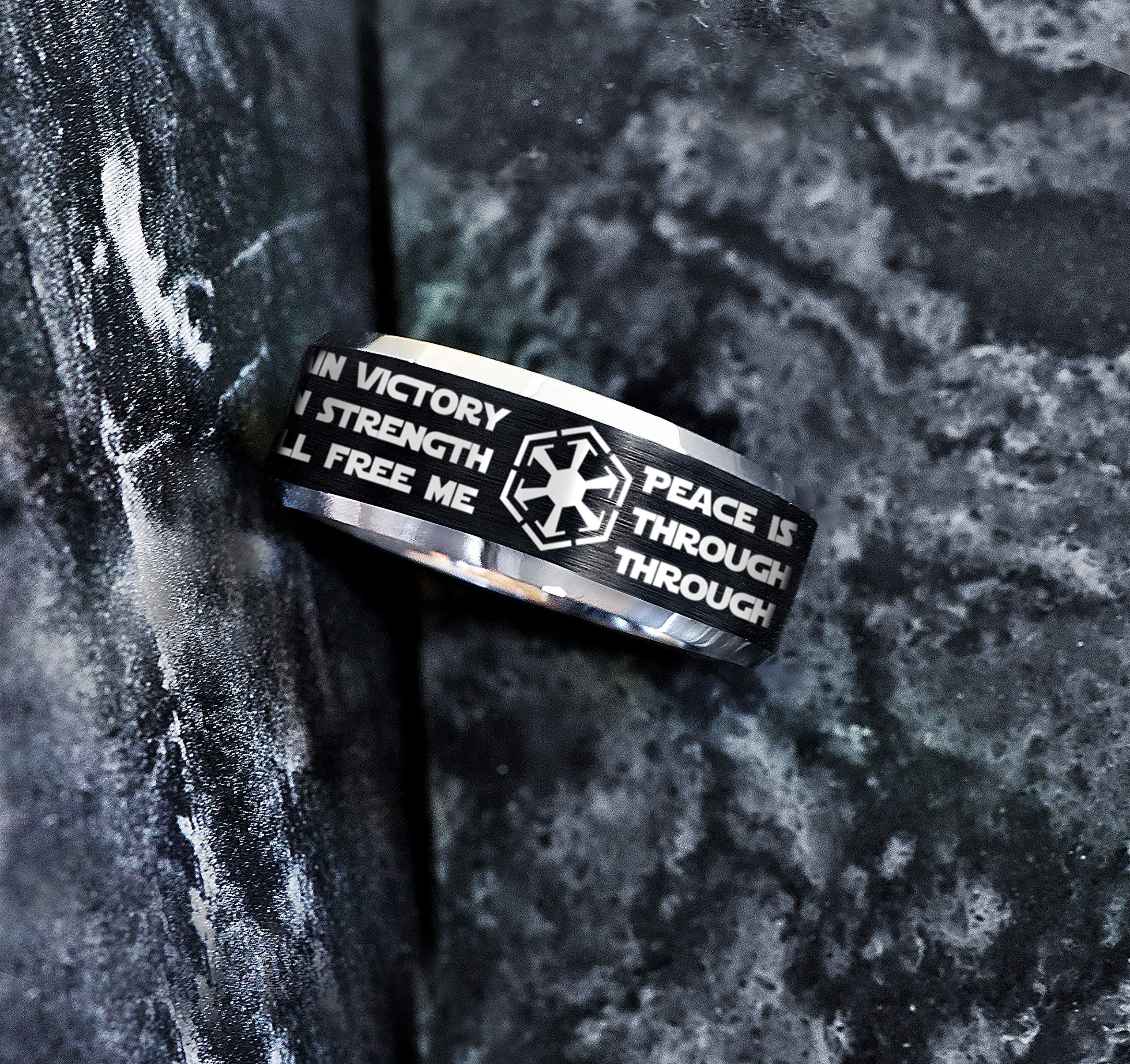 HandmadeSith Empire Ring, Sith Empire Sith Code, Galactic Order Wedding Band, Galactic Empire Wedding Ring, Darkside Jewelry, StarWar Gift, Darth Vader Proposal Ring, Darth Bane