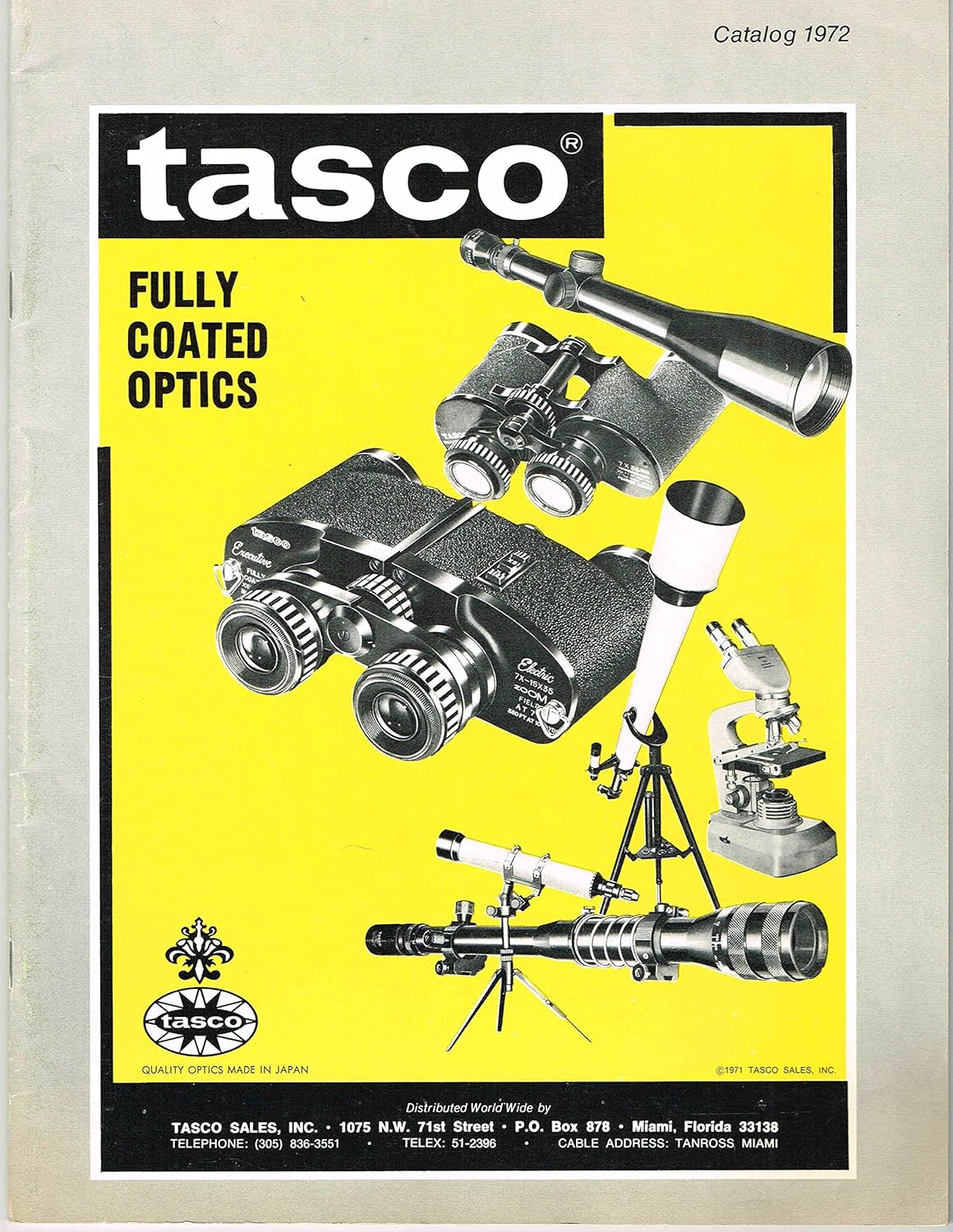 TASCO FULLY COATED OPTICS Catalog 1972 TASCO Sales Inc. Books