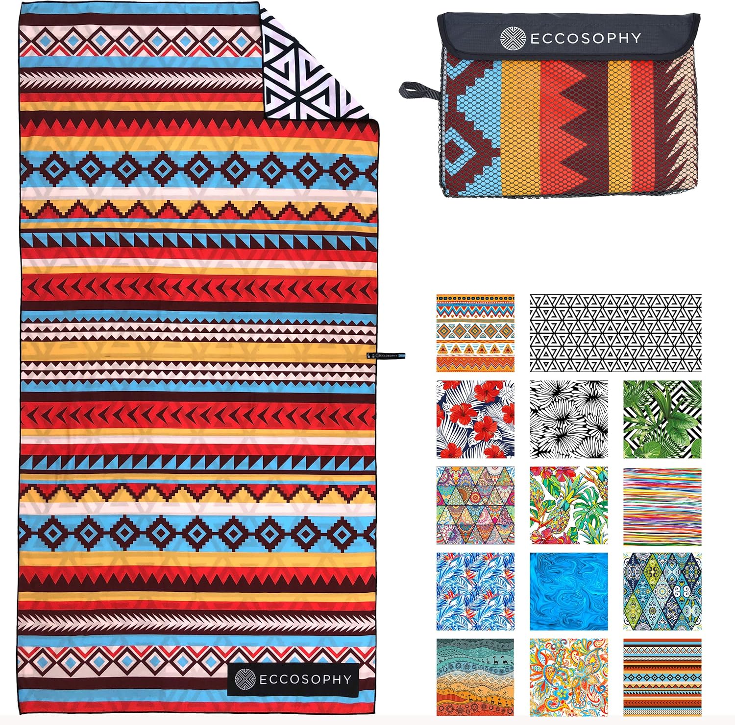 ECCOSOPHY Microfiber Beach Towel – Sand Free Towels are Quick Dry, Light Weight, Super Absorbent – Perfect Pool, Travel, Cruise, Camping Essentials – Oversized Extra Large for Adults 71×35 in ECCOSOPHY Microfiber Beach Towel – Sand Free Towels are Quick Dry, Light Weight, Super Absorbent – Perfect Pool, Travel, Cruise, Camping Essentials – Oversized Extra Large for Adults 71×35 in