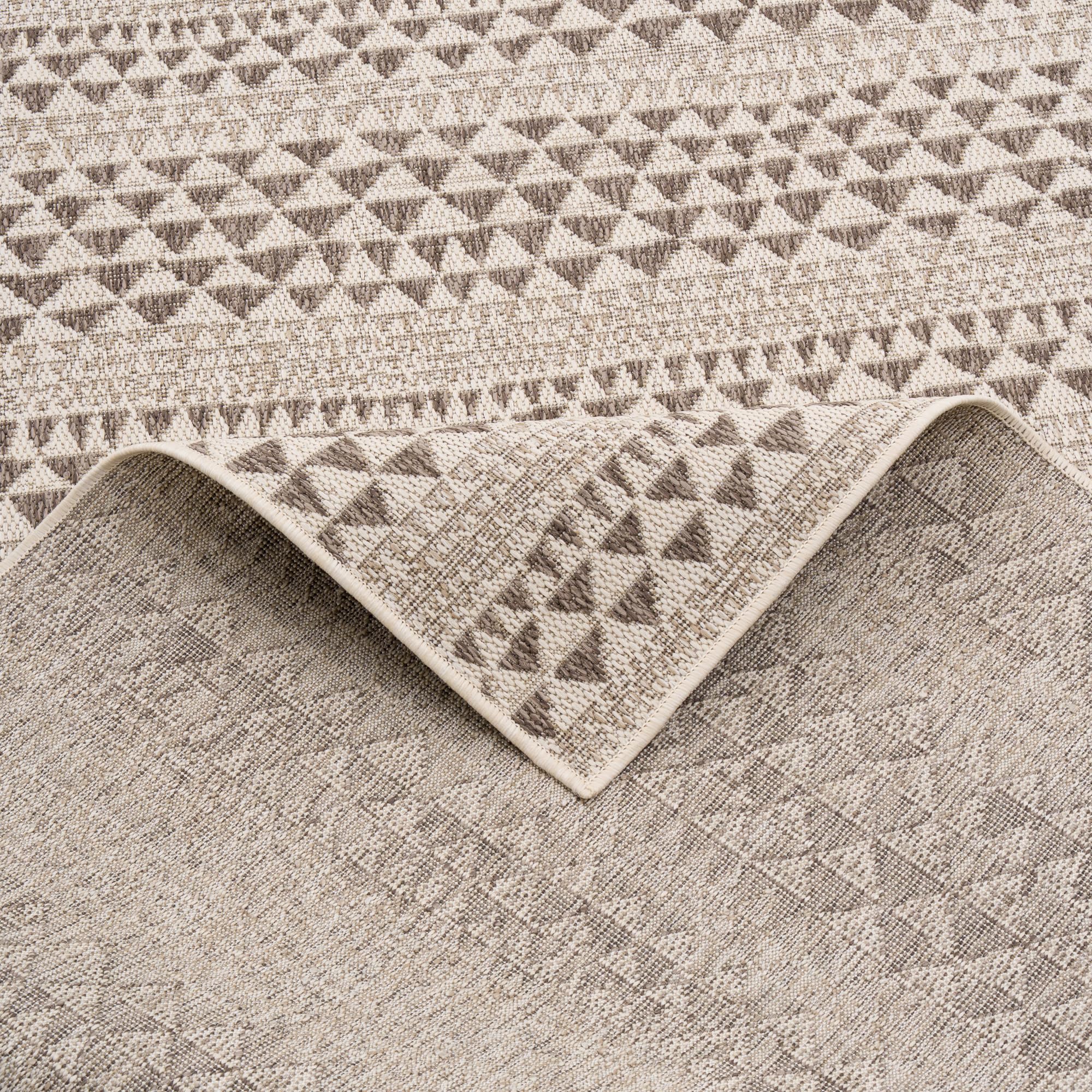 Pergamon Tapis Intérieur & Extérieur Carpetto Beige Rayures – Balcon Terrasse Anti-UV