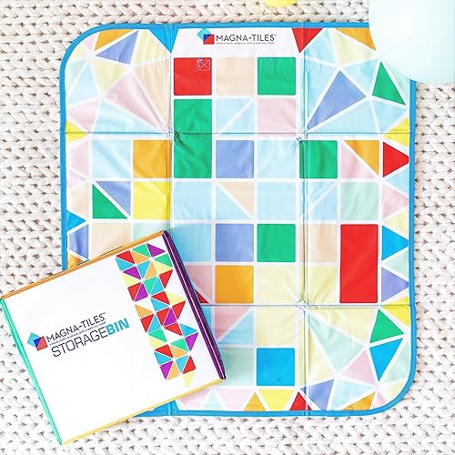 Miniatura 4 de MAGNA-TILES Contenedor de almacenamiento y tapete interactivo, la marca original de construcción magnética