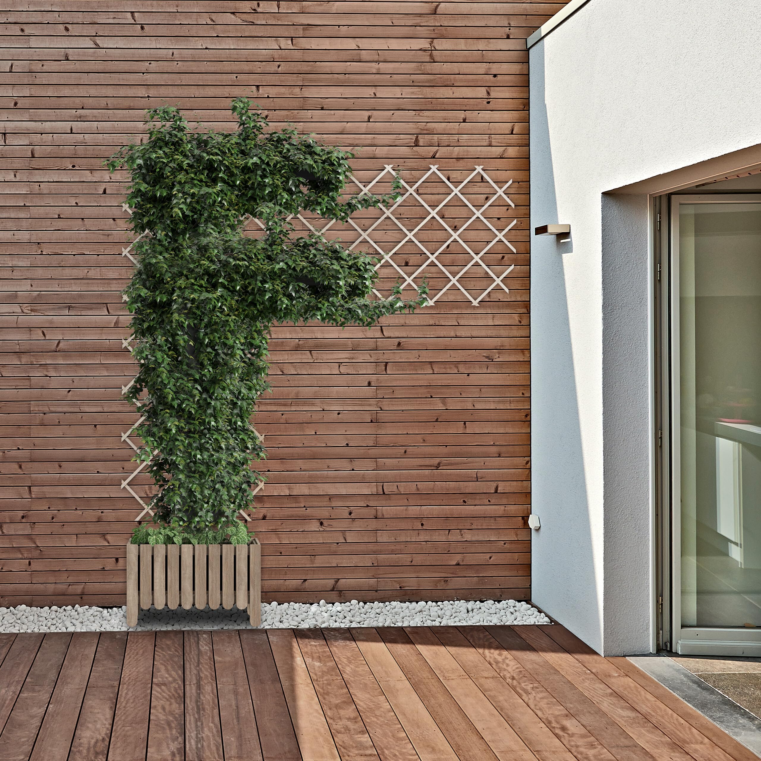 Relaxdays Rankgitter ausziehbar, 3er Set, Rankhilfe Kletterpflanzen, 180x90 cm, Garten, Balkon, Terrasse, Holz, weiß