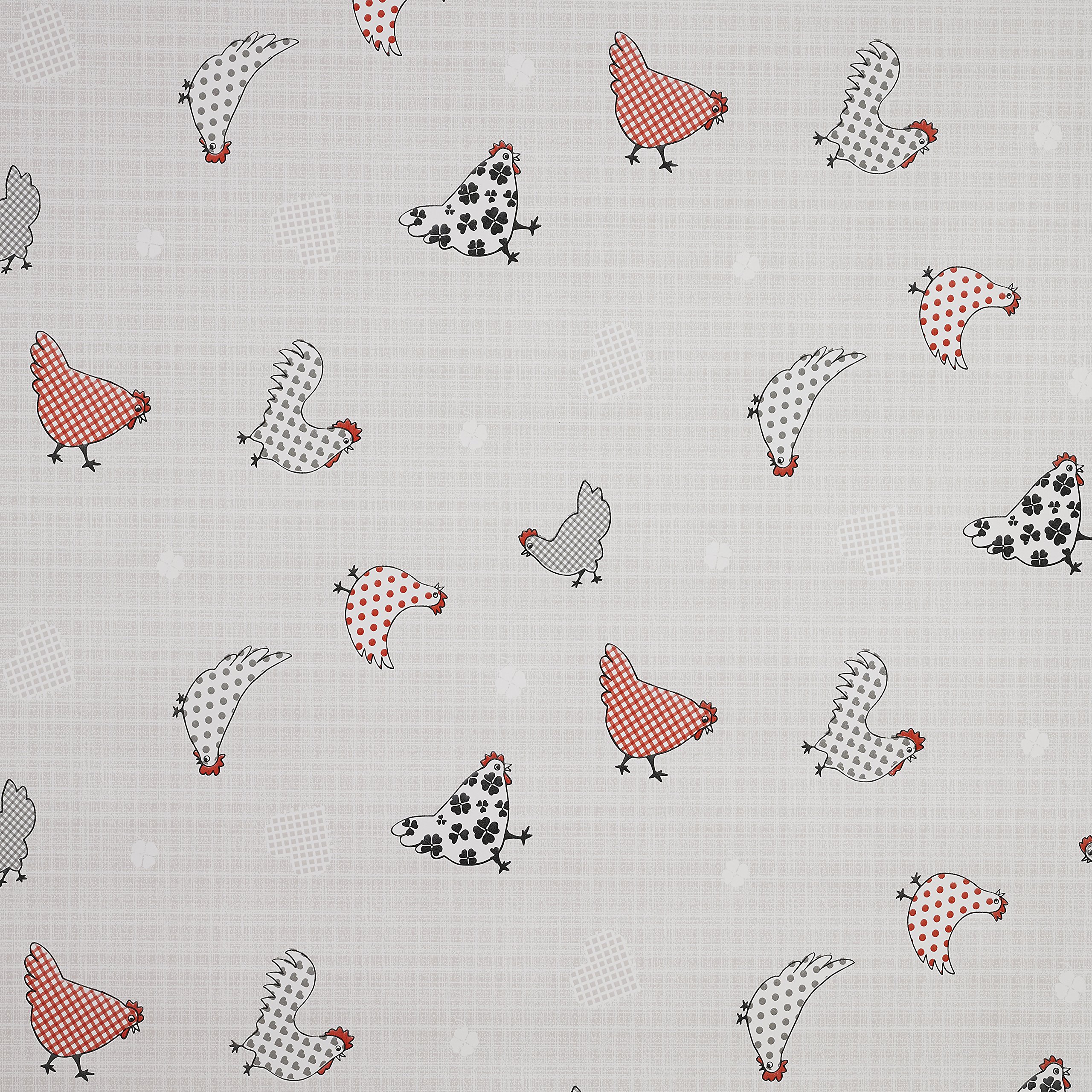 Wipe Clean Tablecloth Oilcloth PVC Vinyl Country Farmhouse Chickens 100cm (39") Round