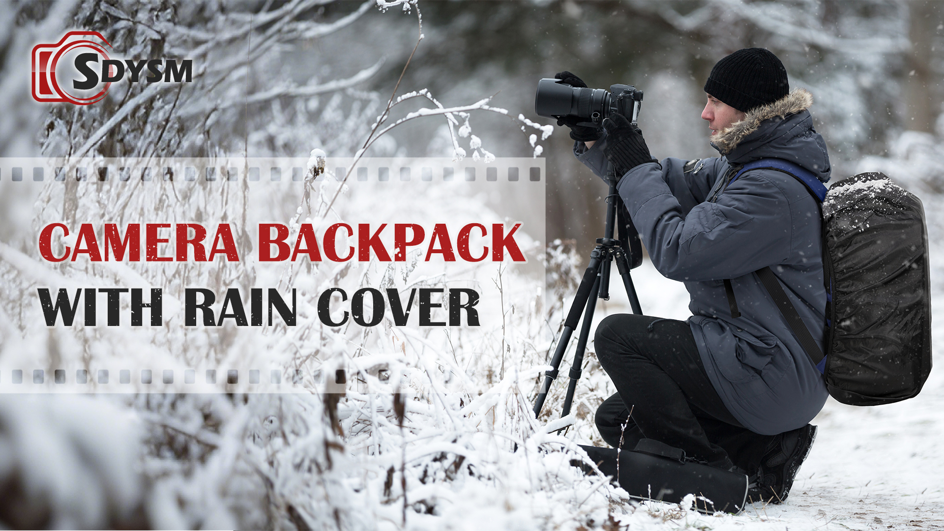 SDYSM Camera Backpack, Hardshell DSLR/SLR Camera Bag with Lens Pouch & 15.6