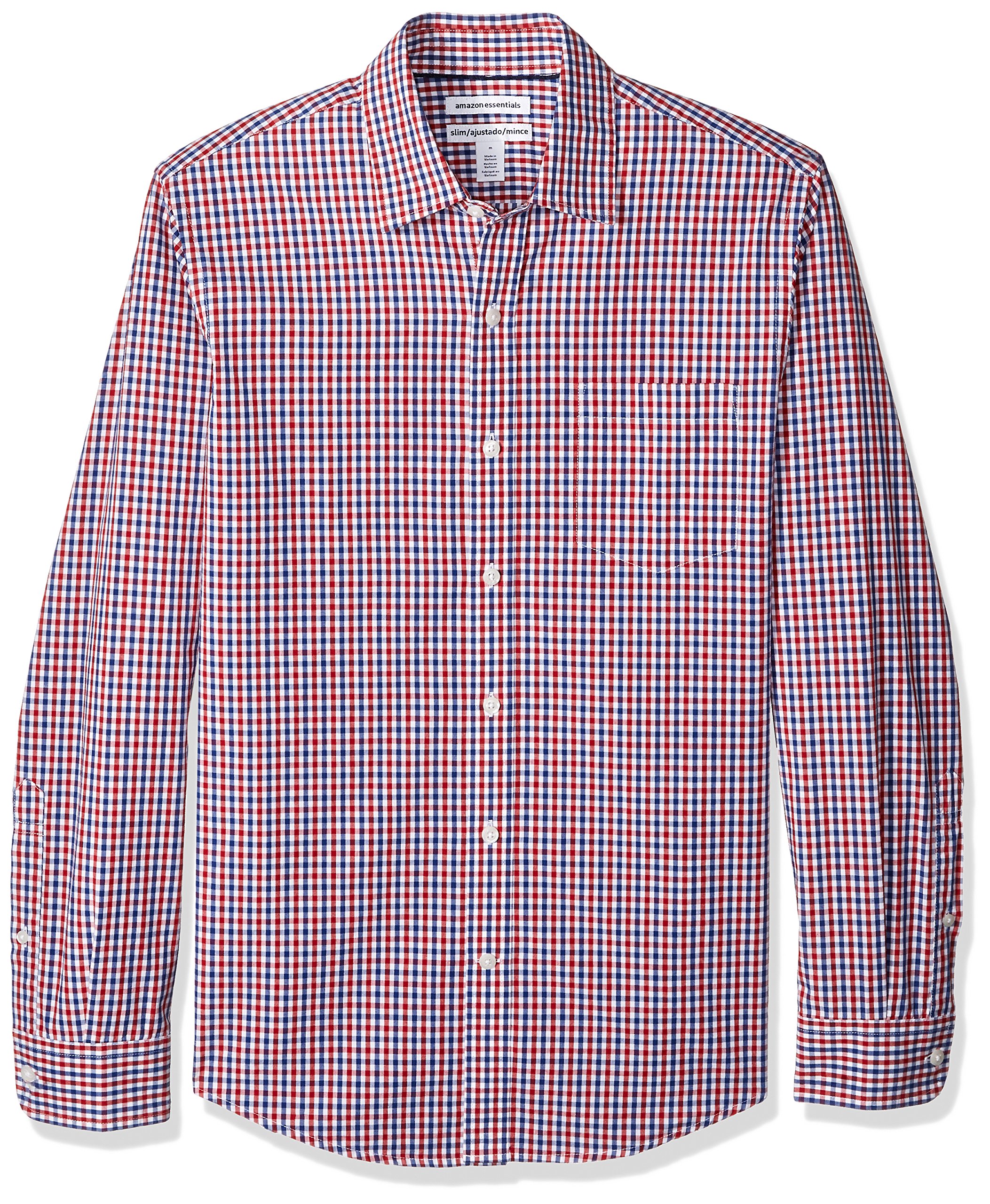 Amazon Essentials Men's Regular-Fit Long-Sleeve Casual Poplin Shirt, Button Front, Business Casual, Collared