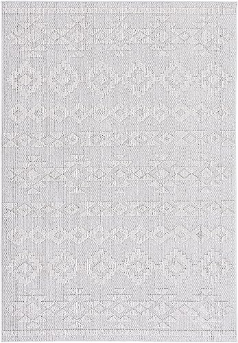 Miniatura 3 de SAFAVIEH Global Collection - Alfombra de área de 8 x 10 pies, diseño gris y beige, no desprende pelusa y de fácil cuidado, para interiores y