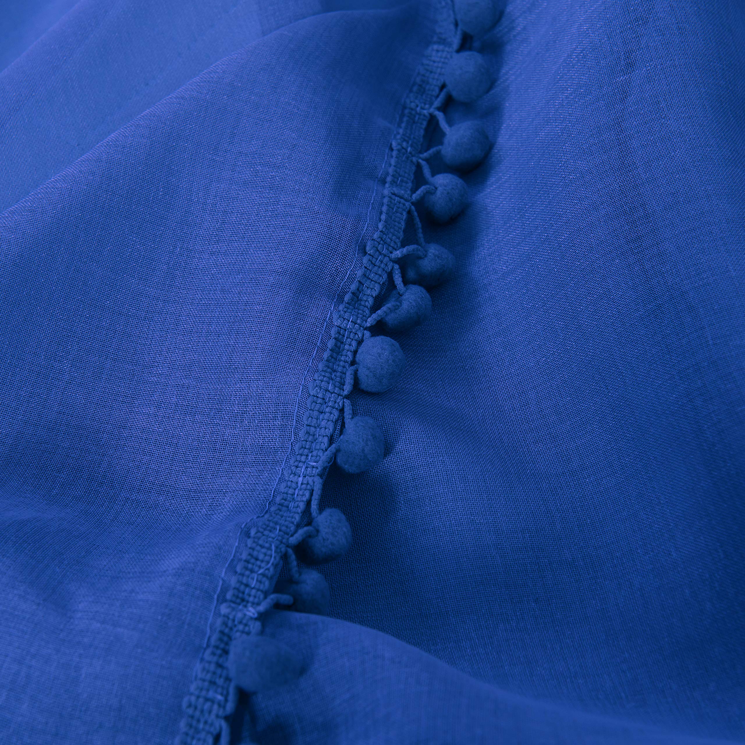 Elegant Comfort Semi-Sheer Pom Pom Tassels Curtains, 2 Panels Set, with 2inch Rod Pocket - Image 4
