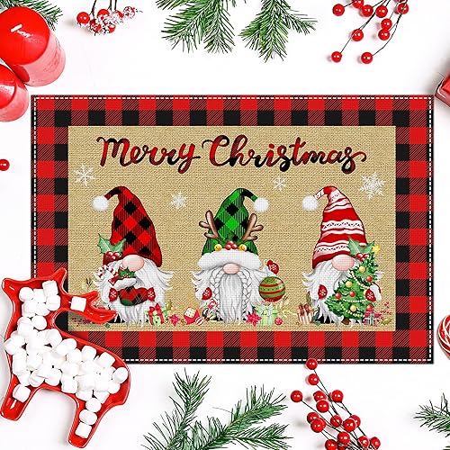 Miniatura 4 de Juego de 6 manteles individuales de Halloween para mesa de comedor lavable de lino calabaza Jack-O-Lanterns para comedor decoración de mesa para